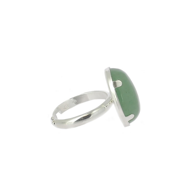 Bague En Argent 925 Et Calcédoine Verte Du Niger - Taille US 8 (neuve Sans Emballage)