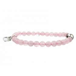 bracelet perles et coeur quartz rose