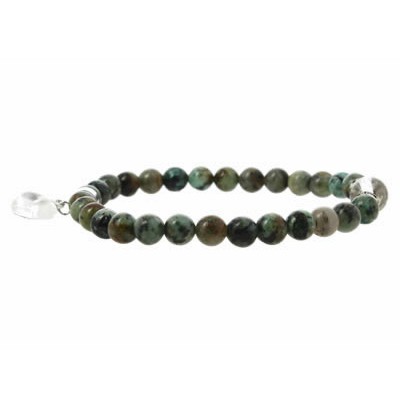 bracelet perles et coeur turquoise