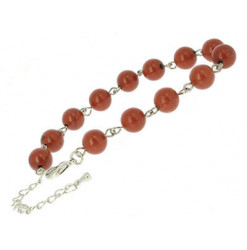bracelet perles de jaspe rouge