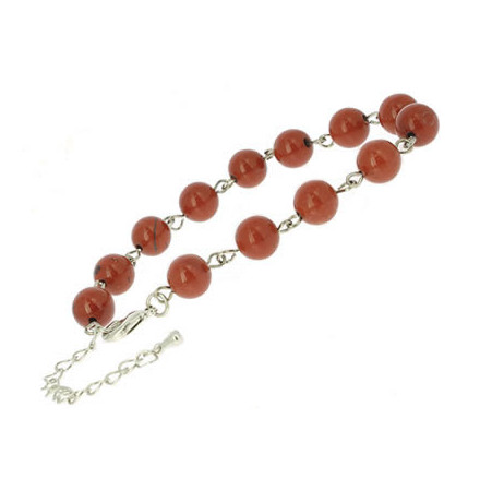 bracelet perles de jaspe rouge