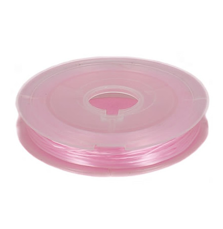 bobine de fil élastique rose