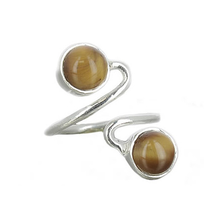 bague oeil de tigre et argent