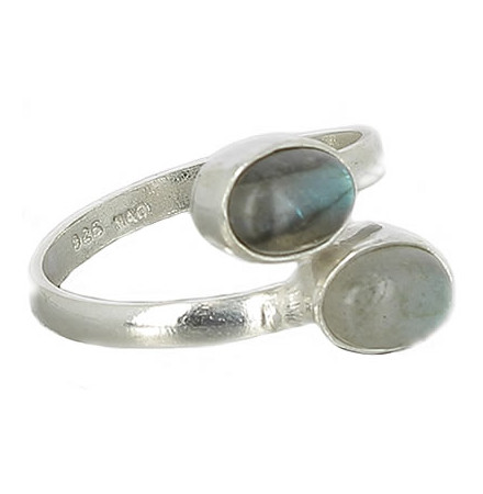 bague labradorite cabochon et argent