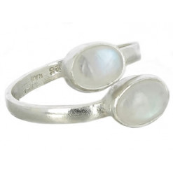 bague pierre de lune cabochon argent