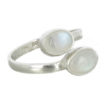 bague pierre de lune cabochon argent