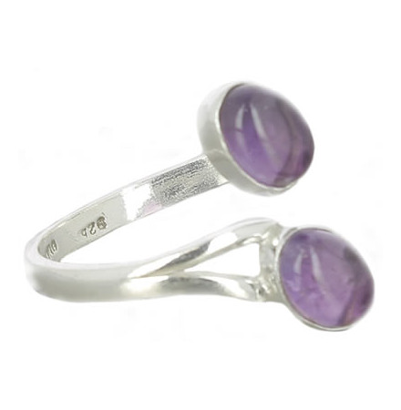 bague argent cabochon améthyste