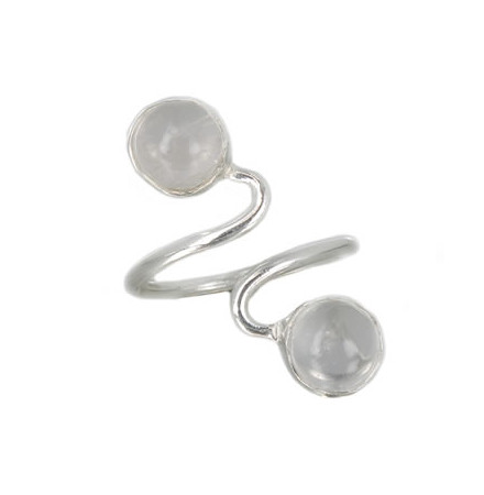 bague quartz rose et argent