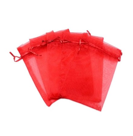 sacs ou pochettes organza rouge
