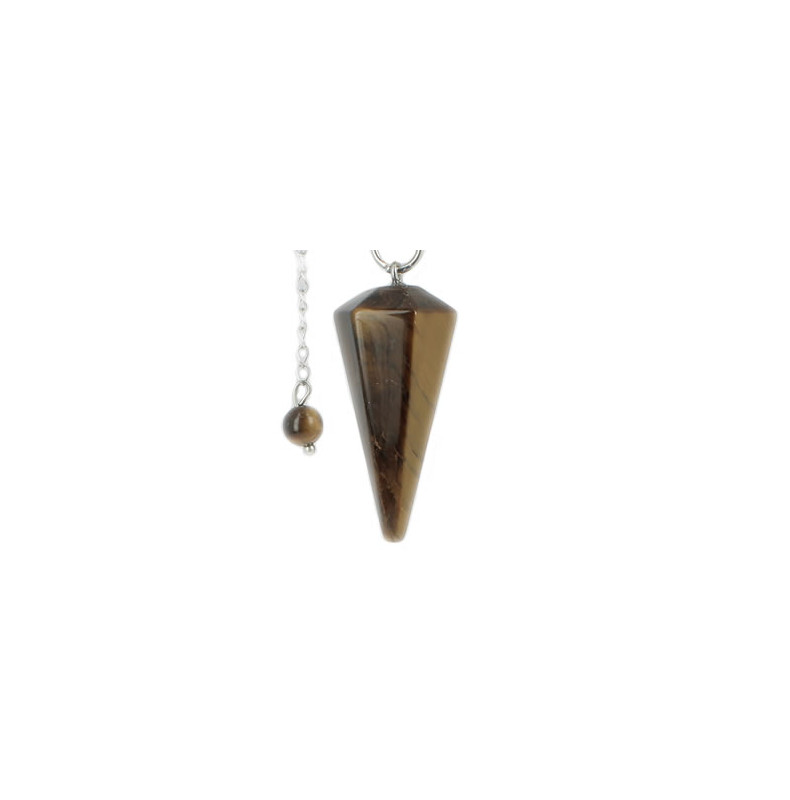 Pendule radiesthésie cône en pierre d'Oeil de Tigre - Minerals Store