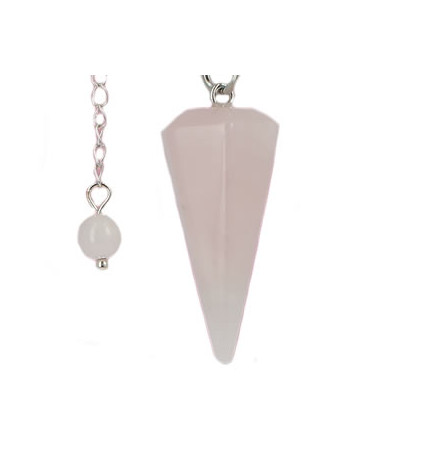 pendule cône radiesthésie quartz rose