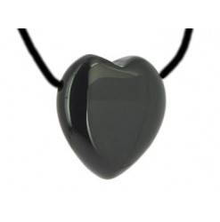 pendentif coeur pierre agate noire