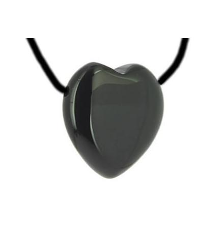 pendentif coeur pierre agate noire