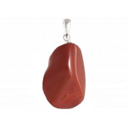 pendentif pierre roulée jaspe rouge