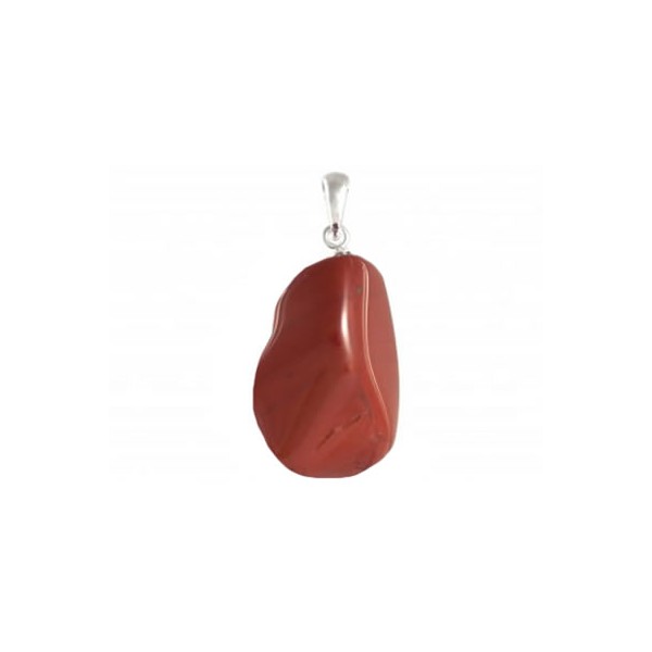 pendentif pierre roulée jaspe rouge