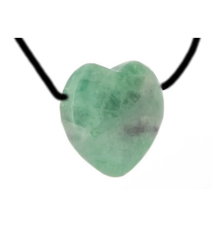 pendentif fluorine pierre coeur