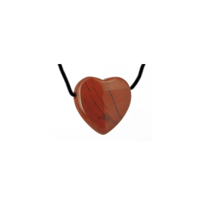 pendentif coeur jaspe rouge