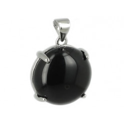 obsidienne noire pendentif cabochon