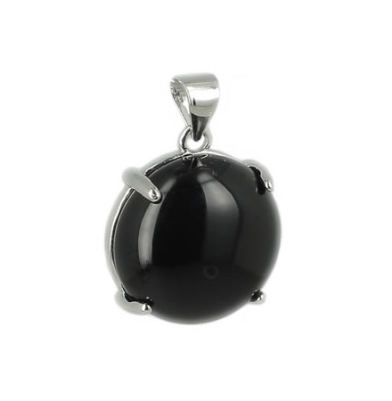 obsidienne noire pendentif cabochon