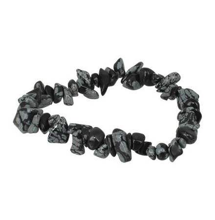 bracelet chips obsidienne neige