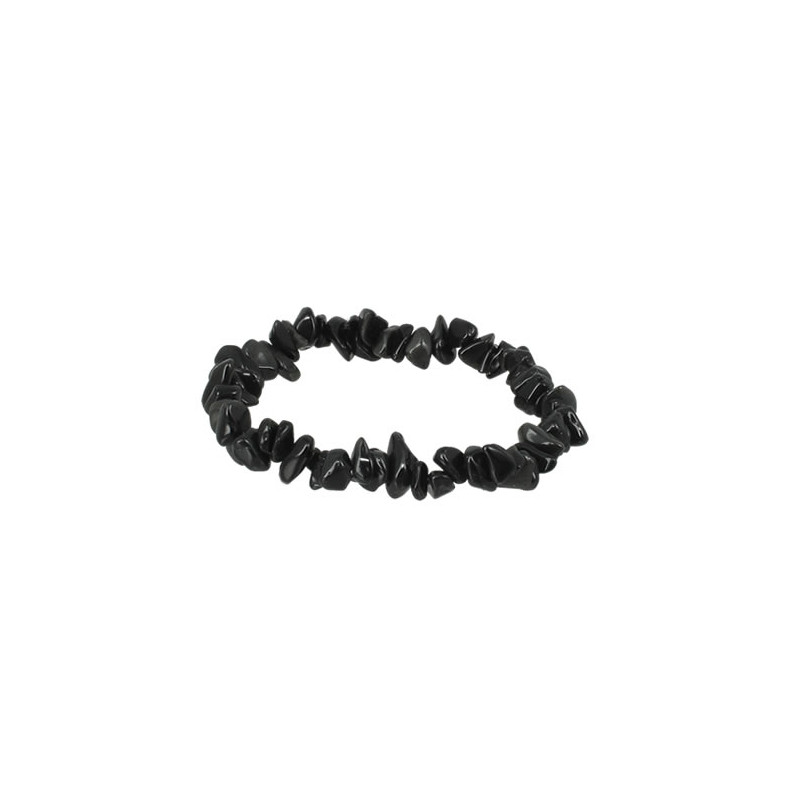 bracelet chips obsidienne noire
