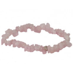bracelet pierre chips quartz rose