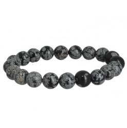 bracelet perles obsidienne neige