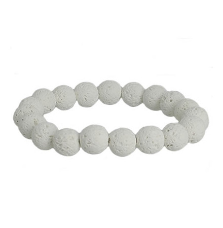bracelet pierre de lave blanche