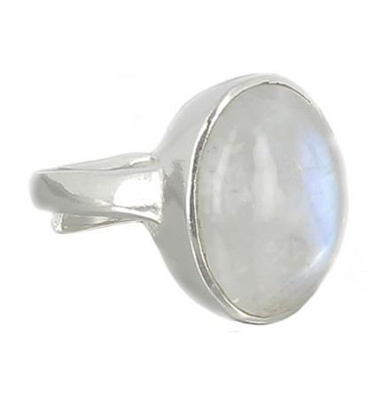 bague cabochon pierre de lune et argent