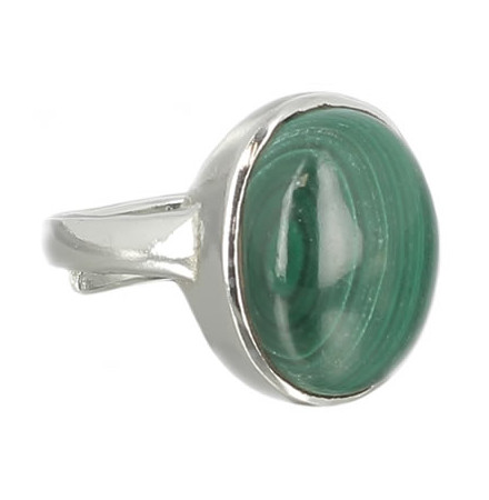 bague malachite et argent