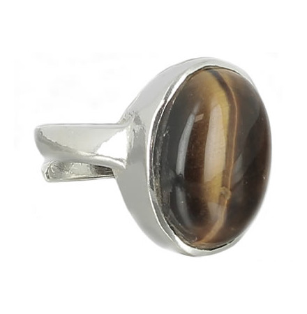 bague oeil de tigre et argent