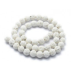 perles pierre de lave blanche