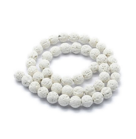 perles pierre de lave blanche