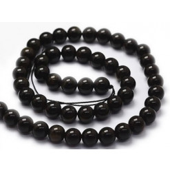 obsidienne noire rang de perles