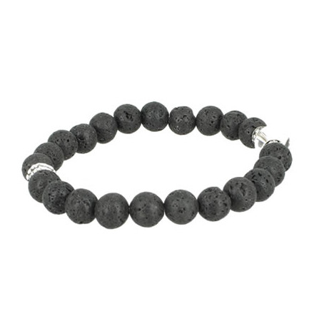 bracelet perles de pierre de lave