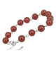 bracelet cornaline rouge perles lien