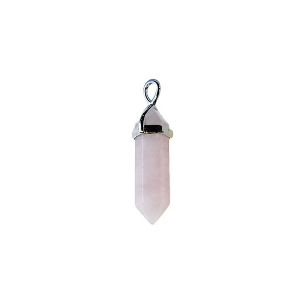 pendentif pierre pointe quartz rose