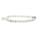bracelet perles et coeur de jade blanc
