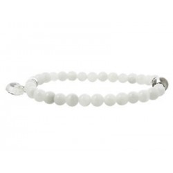 bracelet perles et coeur de jade blanc