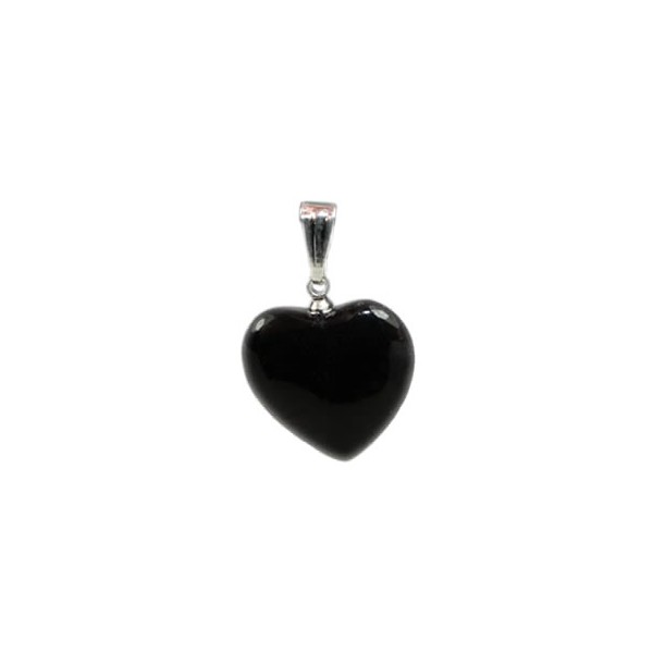 pendentif coeur agate noire