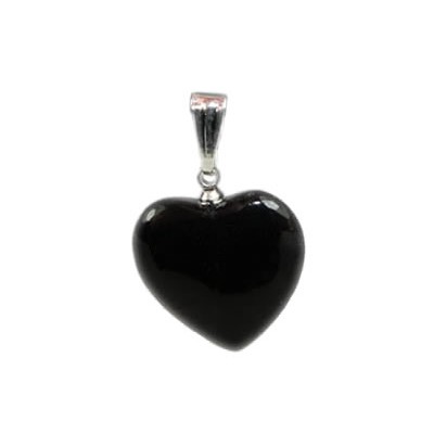 pendentif coeur agate noire