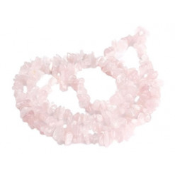 quartz rose fil de perles chips