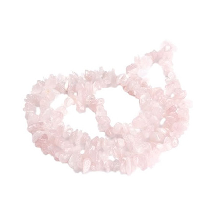 quartz rose fil de perles chips