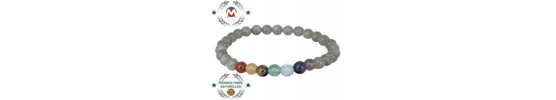 Bracelets perles 7 chakras collection Synergie - Minerals Store