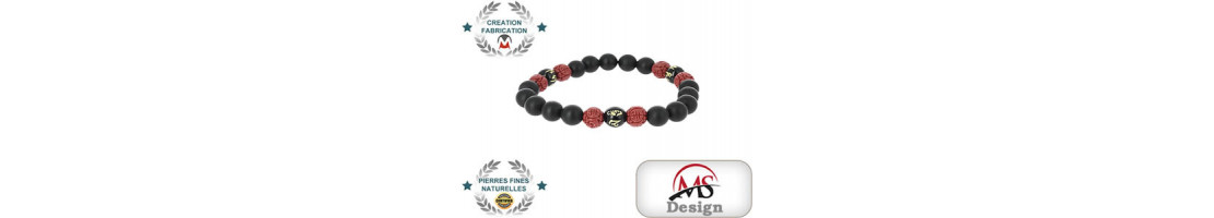 Bracelets Black Pearl en perles fines d'agate noire - Minerals Store